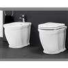 CERAMICA GSG Sanitari Time filomuro cm 54 con sedile in poliestere - Cod. Articolo: TIWC01000+TIBI01000+TICOPRCC000