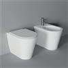 CERAMICA ALICE Sanitari Hide Round filomuro senza brida cm. 57x37 con sedile sottile softclose - Cod. Articolo: 31150101+31160101+MC3101S