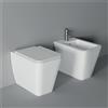 CERAMICA ALICE Sanitari Hide Square filomuro senza brida cm. 55x35 con sedile sottile standard - Cod. Articolo: 31190101+31200101+MC3101SQ
