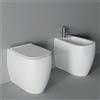 CERAMICA ALICE Sanitari Nur filomuro senza brida cm. 55x45 con sedile sottile softclose - Cod. Articolo: 33100101+33110101+MC3301S