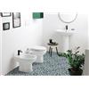 BAGNOEXPERT Sanitari Clever scarico terra cm. 51x37 con sedile in poliestere standard bianco lucido - Cod. Articolo: CL001+CL002+CL005