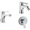 PAFFONI Composizione Blu, miscelatori lavabo, bidet e doccia in ottone cromo di Paffoni - Cod. Articolo: BLU075CR+BLU135CR+BLU010CR