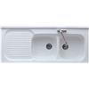 Ceramica galassia Lavello cucina 2 vasche per mobile 122x50 h5 in ceramica con gocciolatoio sx Florence di Galassia