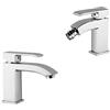 Paffoni Composizione Level miscelatori lavabo e bidet in ottone cromo di Paffoni