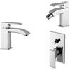 PAFFONI Composizione Level, miscelatori lavabo, bidet e doccia con deviatore in ottone cromo di Paffoni - Cod. Articolo: LES075CR+LES135CR+LES015CR