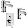 PAFFONI Composizione Red, miscelatori lavabo, bidet e doccia con deviatore in ottone cromo di Paffoni - Cod. Articolo: RED075CR+RED135CR+RED015CR