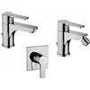 PAFFONI Composizione Red, miscelatori lavabo, bidet e doccia in ottone cromo di Paffoni - Cod. Articolo: RED075CR+RED135CR+RED010CR