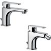 Paffoni Composizione Sly miscelatori lavabo e bidet in ottone cromo di Paffoni