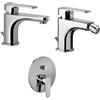 PAFFONI Composizione Sly, miscelatori lavabo, bidet e doccia con deviatore in ottone cromo di Paffoni - Cod. Articolo: SY075CR+SY135CR+SY015CR
