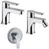 PAFFONI Composizione Sly, miscelatori lavabo, bidet e doccia in ottone cromo di Paffoni - Cod. Articolo: SY075CR+SY135CR+SY010CR
