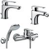 Paffoni Composizione Sly, miscelatori lavabo, bidet e vasca in ottone cromo di Paffoni