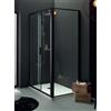 Tamanaco Box doccia PSCRAPID con lato fisso in cristallo 6 mm trasparente cm. 80x120 con profilo nero di Tamanaco
