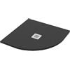 Bagnoexpert Piatto doccia 80x80 h.2,8 angolare in marmo resina effetto pietra nero opaco Ardesia