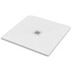 Bagnoexpert Piatto doccia 100x100 h.2 8 in marmo resina effetto pietra bianco opaco Ardesia