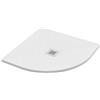 Bagnoexpert Piatto doccia 90x90 h.2,8 angolare in marmo resina effetto pietra bianco opaco Ardesia