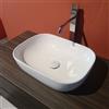 Bagnoexpert Lavabo Oval appoggio salvaspazio 45 5x32 2 stondato in ceramica