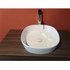 Bagnoexpert Lavabo Round appoggio salvaspazio 44x44 stondato in ceramica