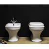 CERAMICA AZZURRA Sanitari Charme filomuro scarico traslato cm. 52x40 con sedile softclose di Ceramica Azzurra - Cod. Articolo: CHVCTT000000BI+CHBIT000000MBI+CHA1800/F