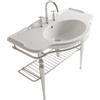 CERAMICA GLOBO Struttura Paestum terra in ottone con lavabo cm. 110x60 bianco lucido - Cod. Articolo: PA022.BI+PATC22