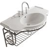 Ceramica globo Struttura Paestum sospesa in metallo anticato con lavabo cm. 110x60 bianco lucido di Ceramica Globo