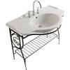 Ceramica globo Struttura Paestum a terra in metallo anticato con lavabo cm. 110x60 bianco lucido di Ceramica Globo