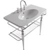 CERAMICA GLOBO Struttura Paestum terra in ottone con lavabo cm. 100x55 bianco lucido - Cod. Articolo: PA023.BI+PATC23