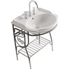 Ceramica globo Struttura Paestum a terra in metallo anticato con lavabo cm. 71x58 bianco lucido di Ceramica Globo