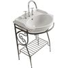 Ceramica globo Struttura Paestum a terra in metallo anticato con lavabo cm. 62x54 bianco lucido di Ceramica Globo