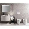 Ceramica globo Sanitari 4all filomuro scarico traslato 2.0 cm. 54x36 con sedile a chiusura tradizionale di Ceramica Globo