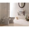 CERAMICA GLOBO Sanitari Paestum a terra distanziati da muro cm. 57x37 con sedile in poliestere softclose - Cod. Articolo: PA001.BI+PA009.BI+PA138