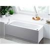 Glass Vasca Astor 170x70 rettangolare bianca completa di rubinetteria di Glass