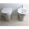 CERAMICA GALASSIA Sanitari M2 mini filomuro salvaspazio cm. 45x35 con sedile avvolgente softclose - Cod. Articolo: 5211U+5213+5223