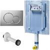 BAGNOEXPERT Kit completo di cassetta incasso a muro Sigma 08, canotto e placca Sigma 01 cromo - Cod. Articolo: 109.790.00.1+118.221.11.1+115.770.21.5
