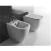 CERAMICA GALASSIA Sanitari Meg11 filomuro scarico traslato cm. 55x35 con sedile avvolgente standard - Cod. Articolo: 5419+5410+5454