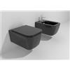 CERAMICA GSG Sanitari Brio sospesi senza brida neri lucidi con sedile softclose - Cod. Articolo: BRWCSO002+BRBISO002+BRCOPRSLTICR002