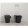 CERAMICA GSG Sanitari like a terra senza brida neri opachi con sedile softclose - Cod. Articolo: LKWC01003+LKBI01003+LKCOPRSLTICR003
