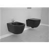 CERAMICA GSG Sanitari like sospesi senza brida neri opachi con sedile softclose - Cod. Articolo: LKWCSO003+LKBISO003+LKCOPRSLTICR003