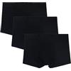 WANYING 3 Pezzi Pantaloncini da Uomo Senza Cuciture Biancheria Intima Boxer Elastico Midrise Super Sottile Intimissimo Traspirante Basico Underwear Trunks - Nero L