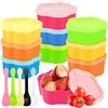 PIWOSGOL Set di Contenitori per Ermetico Alimenti, 10 Pezzi Contenitore di Plastica con Coperchi, Contenitori Piccola Riutilizzabili Impilabili, Senza BPA, per Microonde Freezer Lavastoviglie Fiori