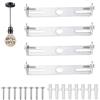 Rybtd 4 Pezzi Piastra di Fissaggio per Lampadario 105mm Acciaio inossidabile Staffa a sospensione per lampada con accessori per viti per base lampada da soffitto per ufficio domestico