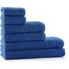 Tuiste Set Asciugamani Bagno, Hotel, 100% Cotone, 2 Teli Doccia 70x140cm + 2 Asciugamani Viso 40x70cm + 2 Asciugamani Ospiti 30x50cm, Asciugamani Bagno Viso e Bidet, Colore : Blu Navy
