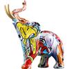 QIANLING Figurine decorative della scultura dell'elefante della resina dei graffiti moderni - per Decorazione di Soggiorno, Camera da Letto, Ufficio, Libreria, Camino, Tavolino Il regalo perfetto per le feste