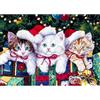 QENSPE 5D Diamond Painting Natale Kit per Adulti, Pittura Diamante Natale Gatti Diamond Painting Kit Completo per Principianti e Bambini, DIY Decorazione per Casa e Pareti - Gatti 30x40 cm