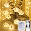 Meision Catena luminosa a forma di nuvola per camera dei bambini, a batteria, per interni, con timer e telecomando, 3 metri, 8 modalità, 20 LED, decorativa, per camera da letto, matrimonio, Natale