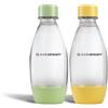 SodaStream DuoPack - Confezione da 2 linguette in plastica, 0,5 l, lavabili in lavastoviglie, colore: verde e giallo