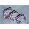 DRW DonRegaloWeb - Set di 3 valigette Canvas di Cartone con Manico in Ecopelle Decorate con Fiori