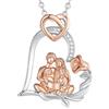 EUDORA Harmony Ball Collana con Ciondolo a Forma di Cuore in Argento Sterling 925 per Donne, Papà, Madre e Figlio, Collana per Mamma, Ciondolo per la Festa Della Mamma, 18+20