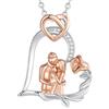 EUDORA Harmony Ball EUDORA Collana Harmony Ball in Argento Sterling 925 per Mamma, Papà e Bambino Placcato in Oro 18 Carati, Regalo per La Festa Della Mamma per Mamma Suocera moglie, 22