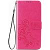 RonRun per Cover Sony Xperia 10 III Flip Caso in PU Pelle Portafoglio Custodia Portafoglio Magnetica Stampa quadrifoglio Cover per Sony Xperia 10 III Rosa