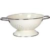 perfk Piatti smaltati per scolapasta, Piatti per Frutta Auto drenanti in Stile Vintage, Set di stoviglie in Metallo, Decorazione della Cucina, Grande Bianco